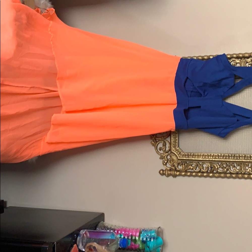 Dress m, two color blocking,